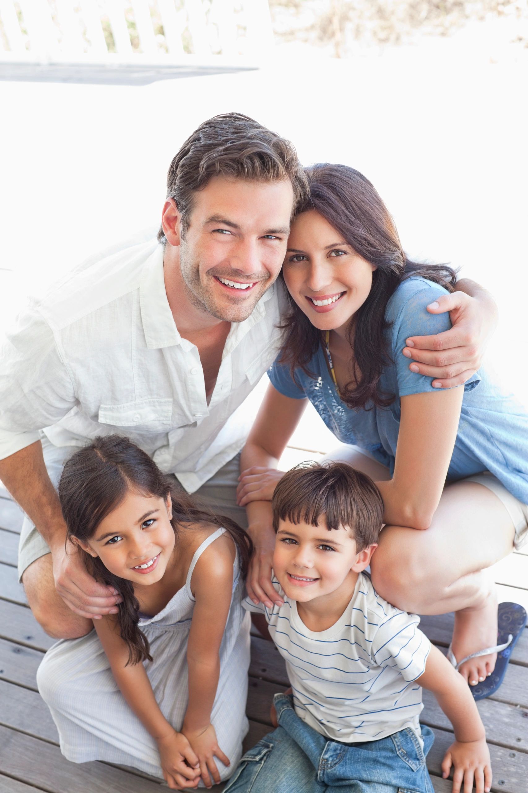 happy family portrait outdoors