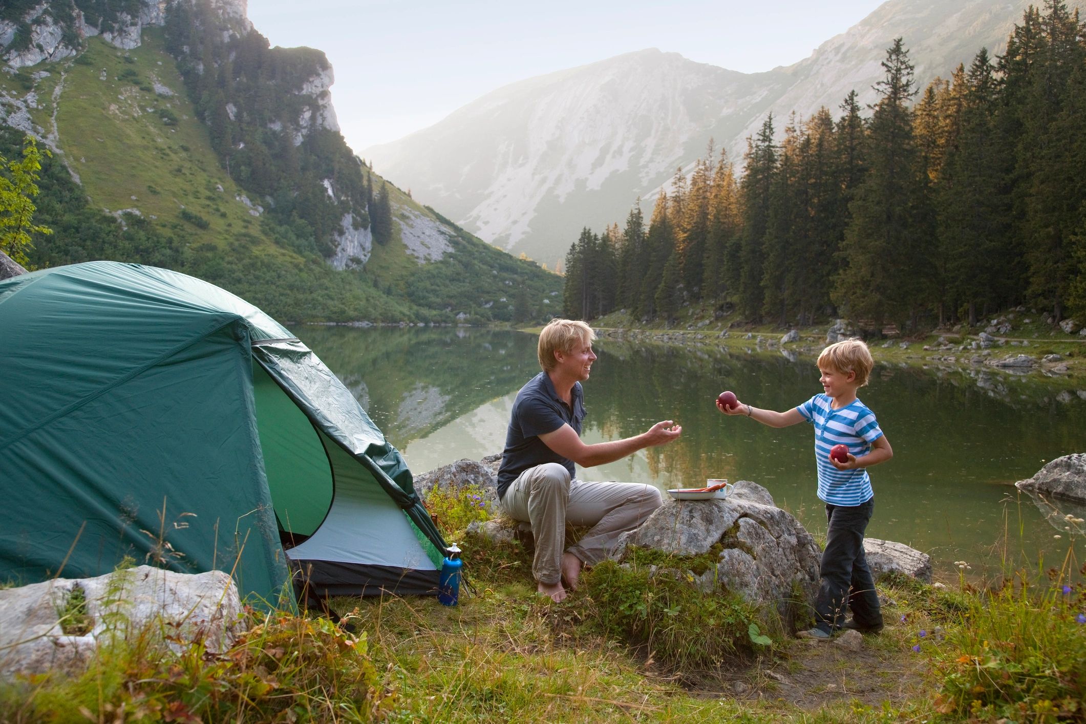 Family enjoying a vacation adventure outdoors