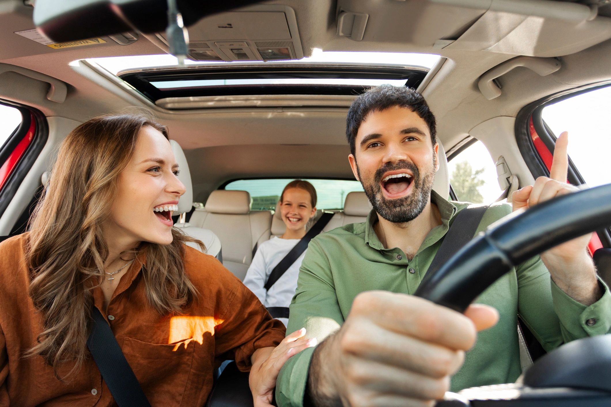Family on a road trip adventure