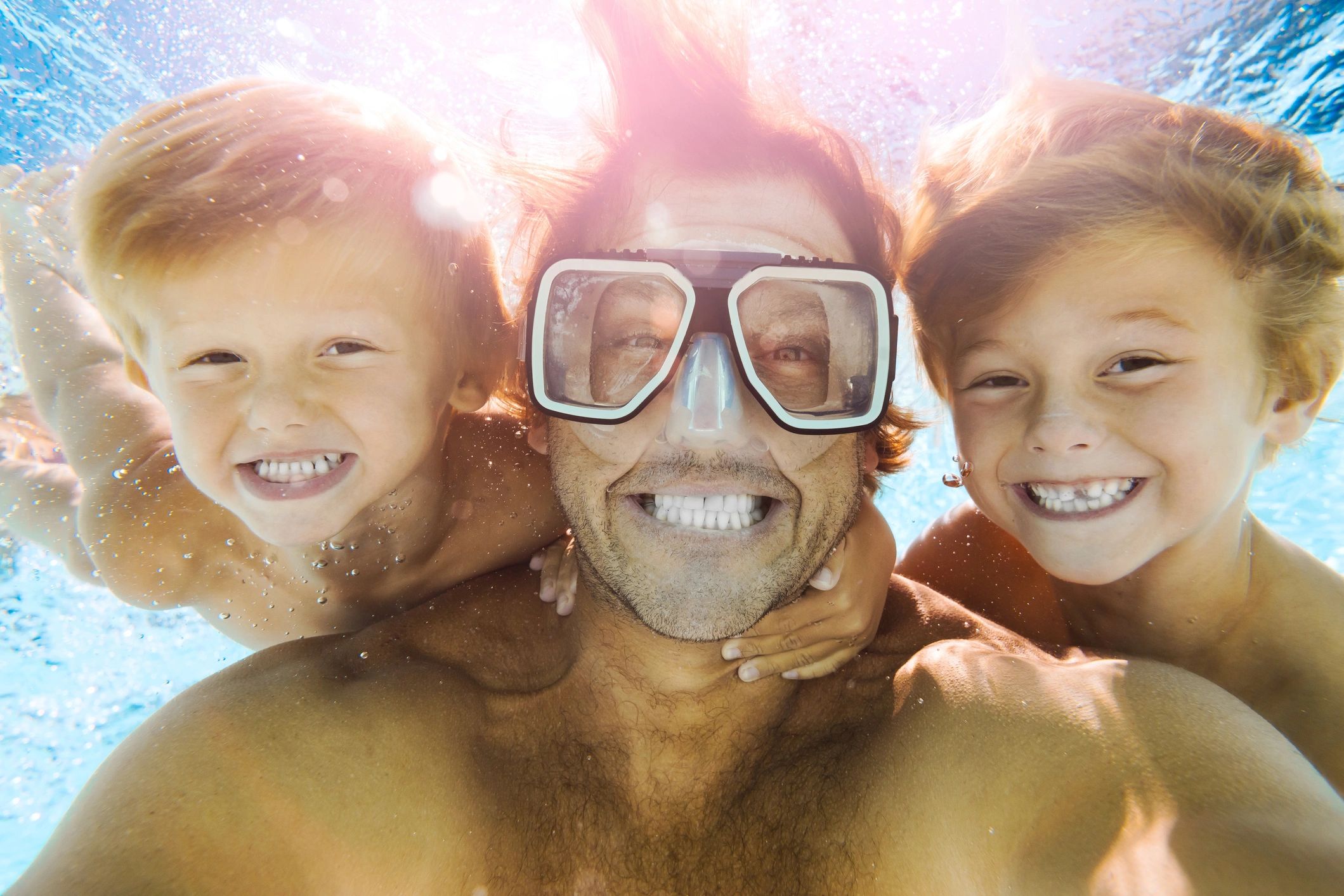 scuba diving underwater family